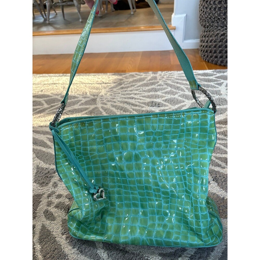 Blue/Green Snakeskin Pattern Shiny Brighton Cher Shoulder Bag